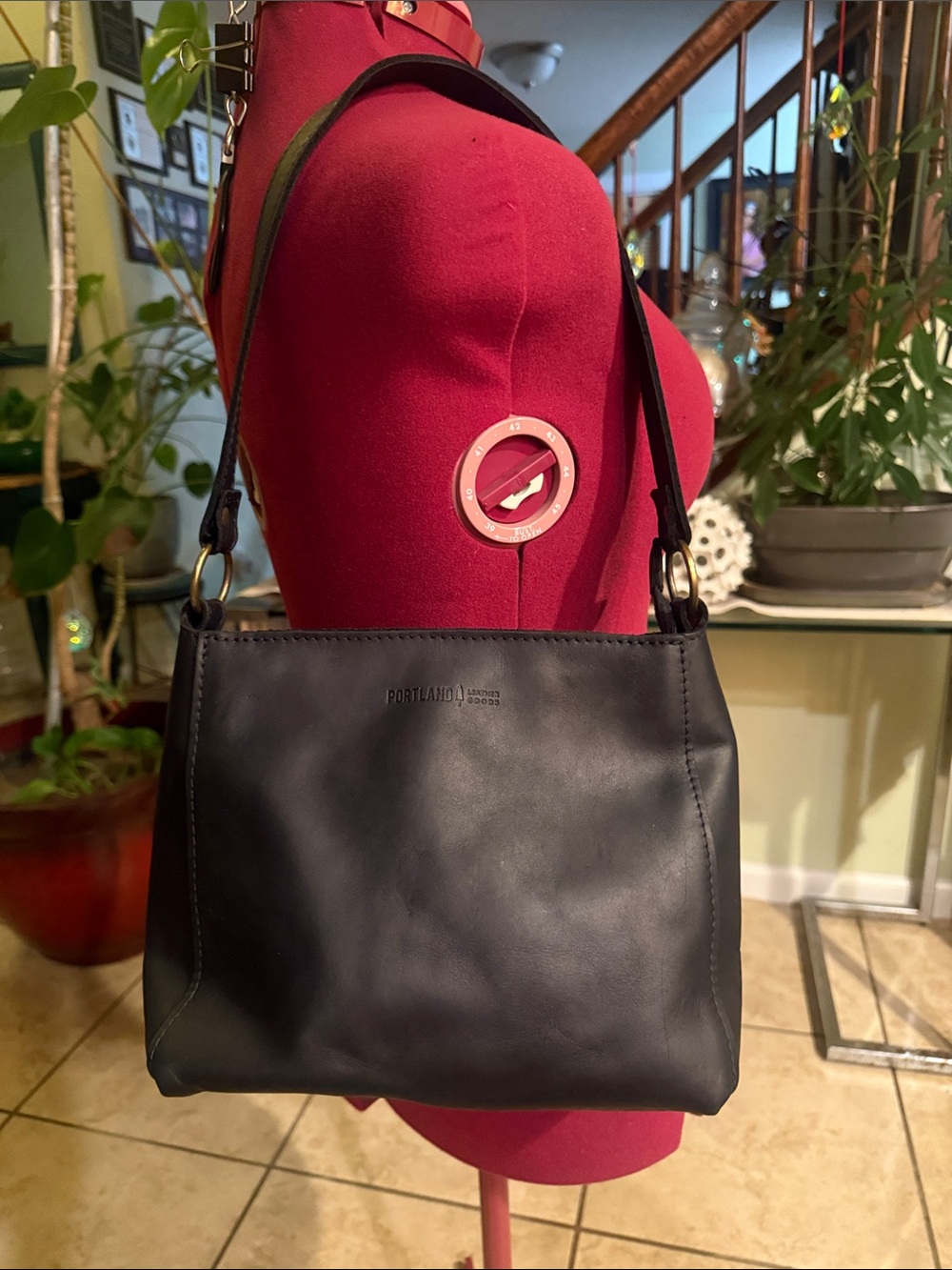Portland Leather Goods Triangle Shoulder Bag - all leather